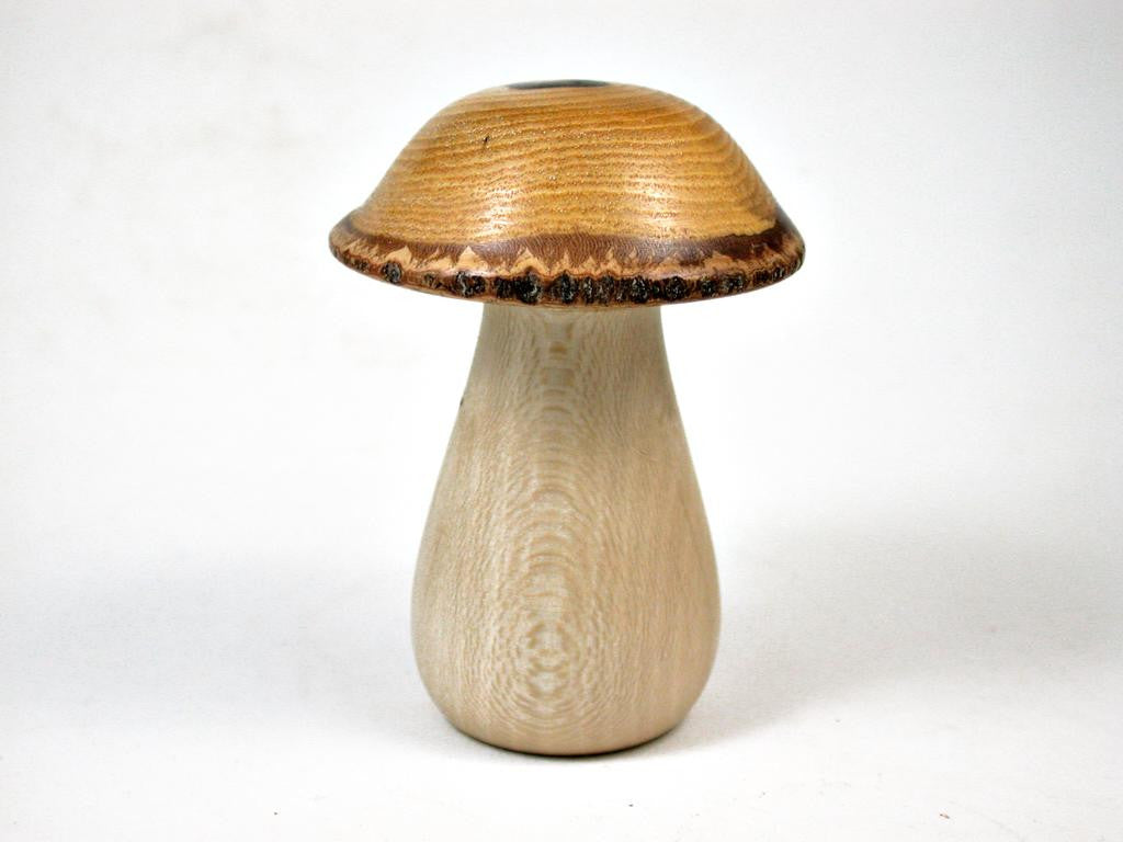 LV-3195 Holly & Wisteria Wooden Mushroom Trinket Box, Pill, Jewelry Box-THREADED