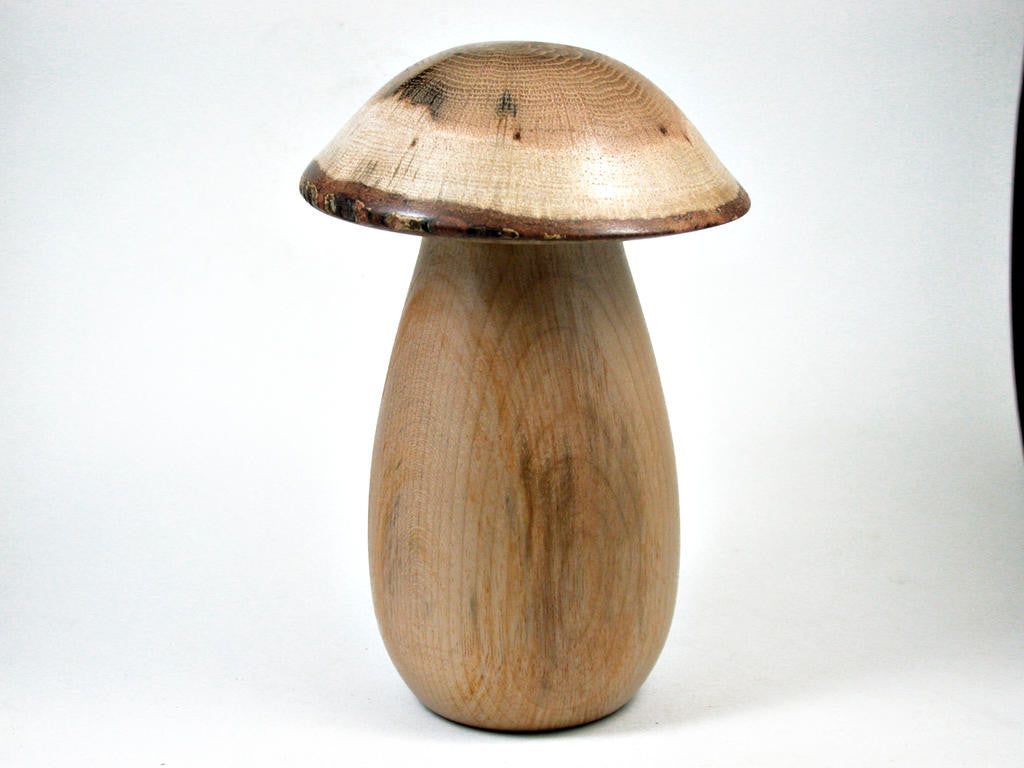 LV-3194  Bay Laurel & White Oak Wooden Mushroom Trinket Box, Pill, Jewelry Box-THREADED