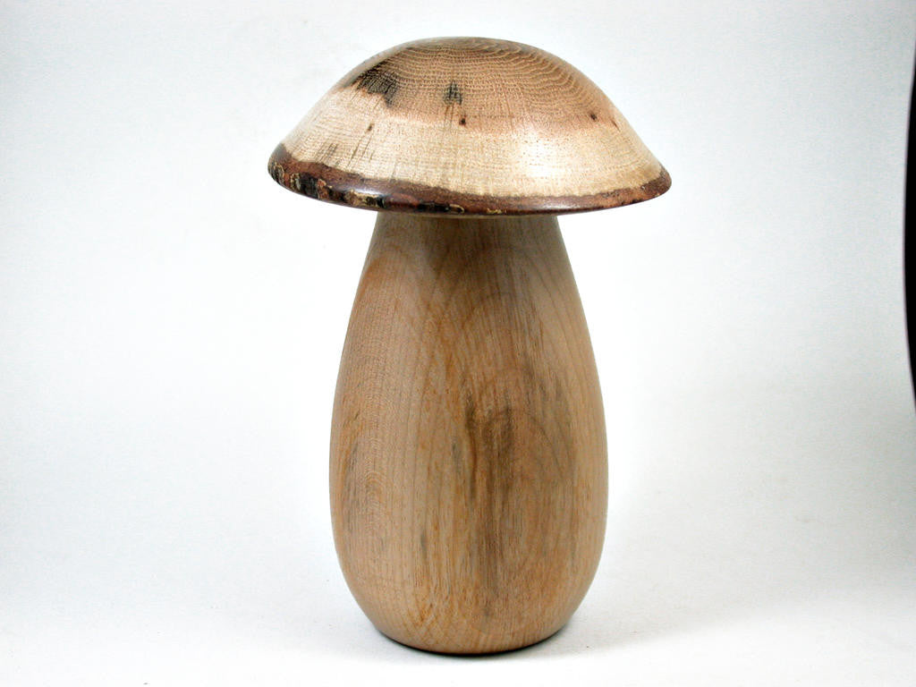 LV-3194 Bay Laurel & White Oak Wooden Mushroom Trinket Box, Pill, Jewelry Box-THREADED