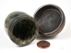 LV-3204 Buckeye Burl & Black Walnut Burl Acorn Pill Box, Jewelry, Engagement Ring Box-SCREW CAP