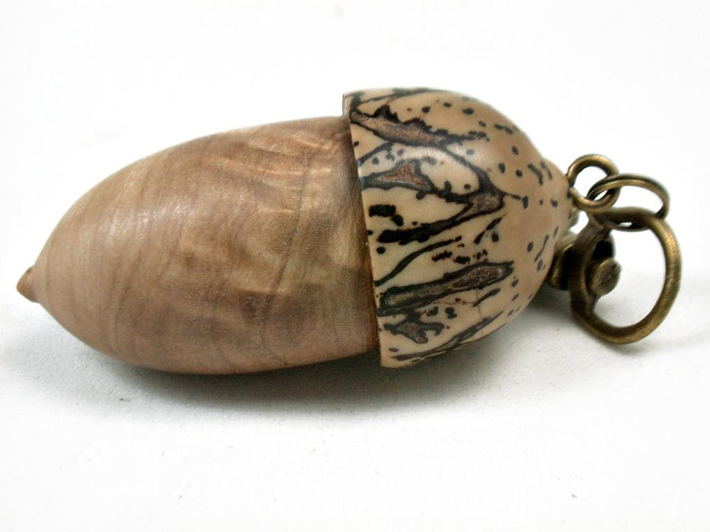 LV-3421 Olive Burl & Yolillo Palm Nut Acorn Pendant Box, Charm, Pill Holder-SCREW CAP