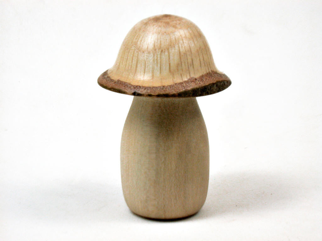 LV-3465 Holly & Live Oak Wooden Mushroom Trinket Box, Pill, Jewelry Box-SCREW CAP