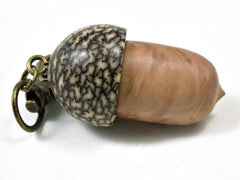 LV-3273 Yellowbox Burl & Betel Nut Acorn Pendant Box, Charm, Pill Holder-SCREW CAP