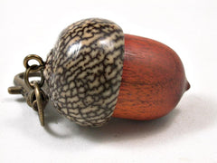 LV-3302  Sappanwood & Betelnut Acorn Pendant Box, Charm, Pill Holder-SCREW CAP