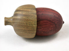 LV-3340 Padauk & Verawood Acorn Jewelry Box, Pill Box, Engagement Ring Box-SCREW CAP