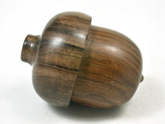 LV-3359 Lignum Vitae & Black Chacate Acorn Box, Pill Holder, Engagement Ring Box-SCREW CAP