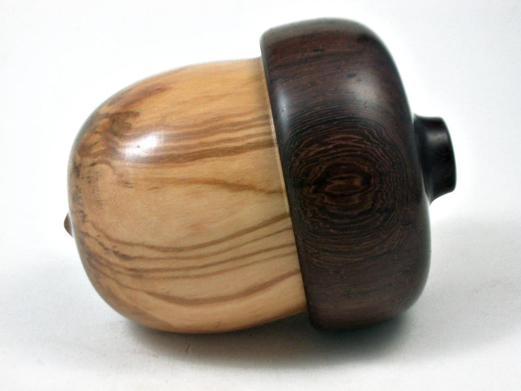 LV-3365 Olive & Rosewood Acorn Jewelry Box, Pill Box, Trinket Box-SCREW CAP
