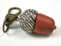 LV-3398  Sappanwood & Betelnut Acorn Pendant Box, Charm, Pill Holder-SCREW CAP