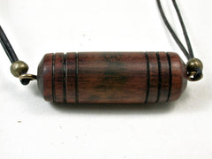 LV-3209 Snakewood Pendant Necklace, Secret Compartment, Barrel Bead-SCREW CAP
