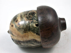 LV-3386 Buckeye Burl & Black Walnut Acorn Jewelry, Ring Box, Pill Box-SCREW CAP