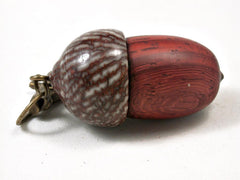 LV-3270 African Padauk & Betelnut Acorn Pendant Box, Charm, Pill Holder-SCREW CAP