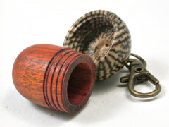 LV-3302 Sappanwood & Betelnut Acorn Pendant Box, Charm, Pill Holder-SCREW CAP