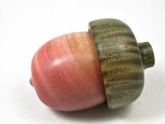 LV-3369 Pink Ivory & Verawood Acorn Box, Pill Holder, Ring Box-SCREW CAP