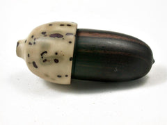 LV-3264 Ebony & Palm Nut Acorn Box, Pill Holder, Secret Compartment-SCREW CAP