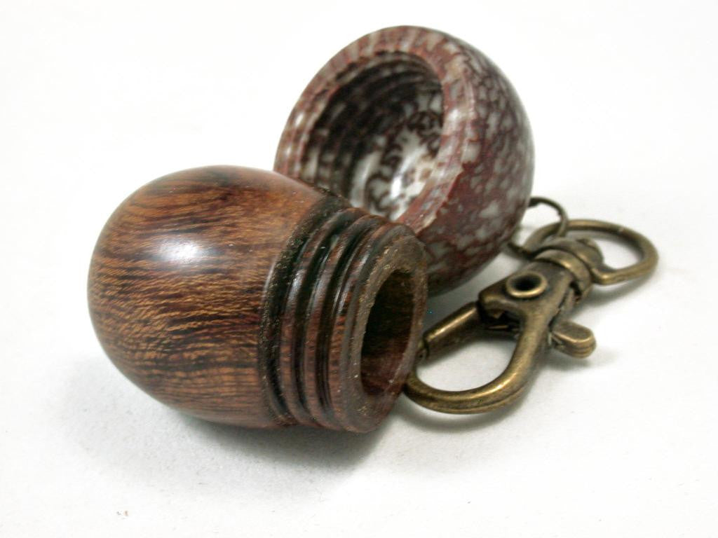 LV-3286 Desert Ironwood & Betelnut Acorn Pendant Box, Charm, Pill Holder-SCREW CAP