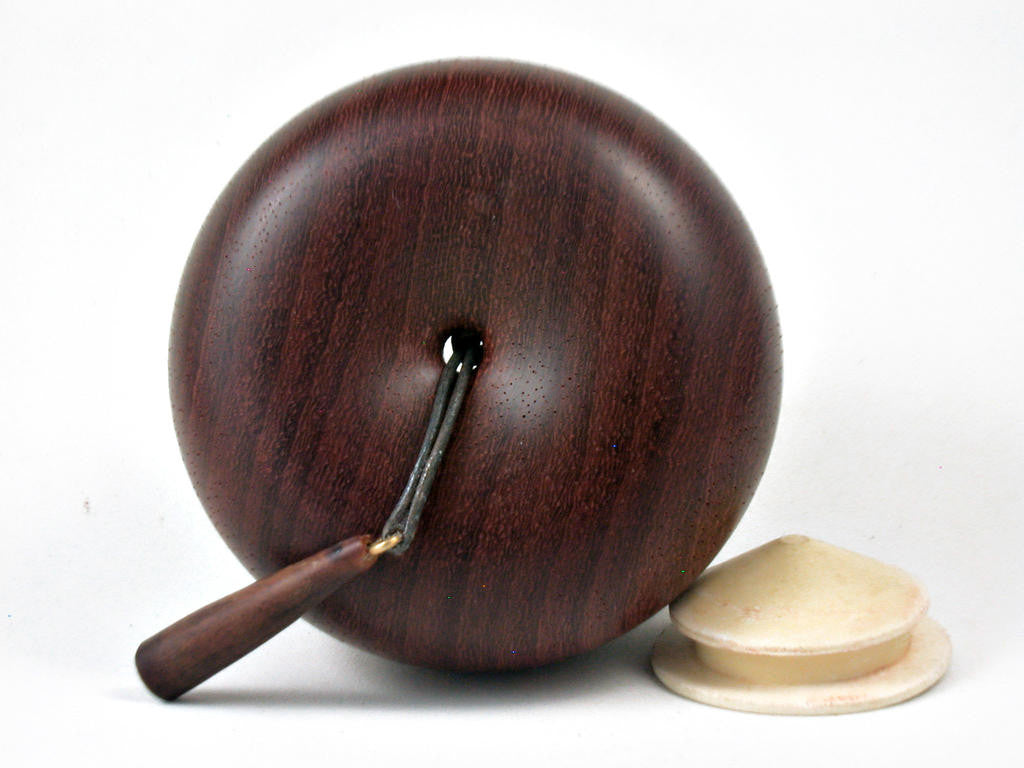 LV-3334 Apple Salt Shaker, Secret Compartment from African Padauk & Ironwood