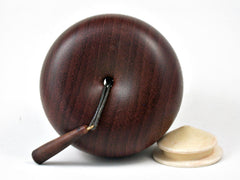 LV-3334 Apple Salt Shaker, Secret Compartment from African Padauk & Ironwood