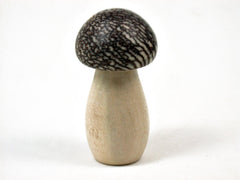 LV-3463 Holly & Betelnut Threaded Mushroom Pill Box, Jewelry Box-SCREW CAP
