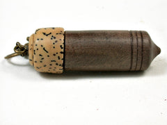 LV-3248  Ohia & Palm Nut Pendant Box, Secret Compartment,  Barrel Bead-SCREW CAP