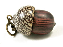 LV-3274 Kingwood & Betel Nut Acorn Pendant Box, Charm, Pill Holder-SCREW CAP