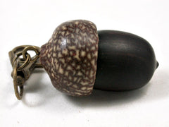 LV-3293  African Blackwood & Betelnut Acorn Pendant Box, Charm, Pill Holder-SCREW CAP