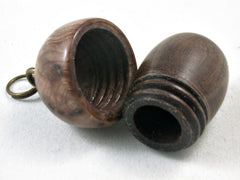 LV-3356 Cocuswood & Papaturro Burl Acorn Pendant Box, Pill Fob-SCREW CAP
