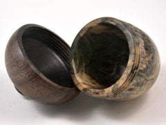 LV-3386 Buckeye Burl & Black Walnut Acorn Jewelry, Ring Box, Pill Box-SCREW CAP