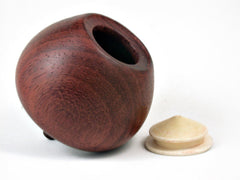 LV-3334 Apple Salt Shaker, Secret Compartment from African Padauk & Ironwood