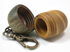 LV-3307 Osage Orange & Verawood Acorn Pendant Box, Charm, Pill Holder-SCREW CAP
