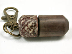 LV-3439 Cocuswood & Betelnut Threaded Vial, Pill Pendant, Memorial Jewelry-SCREW CAP