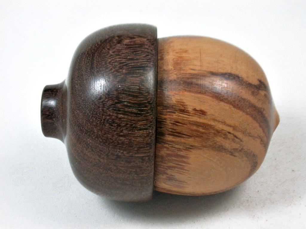LV-3381 Tigre Caspi & Brown Ebony Acorn Pill Box, Engagement Ring Box-SCREW CAP