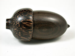 LV-3207 Black Chacate & Black Palm Acorn Pill Box, Jewelry, Engagement Ring Box-SCREW CAP