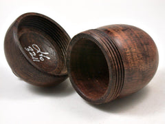 LV-3211  Curly Hawaiian Koa & Pheasantwood  Acorn Pill Box, Jewelry, Engagement Ring Box-SCREW CAP