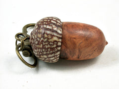 LV-3255 Amboyna Burl & Betel Nut Acorn Pendant Box, Bag Charm, Pill Holder-SCREW CAP