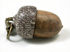 LV-3261 Pollyanna Burl & Betel Nut Acorn Pendant Box, Charm, Pill Holder-SCREW CAP