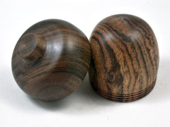 LV-3373  Bocote & Black Chacate Acorn Pill Box, Engagement Ring Box-SCREW CAP