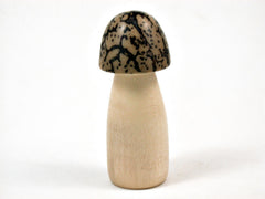 LV-3459 American Holly & Yollilo Palm Nut Wooden Mushroom Box-THREADED