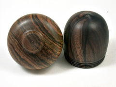 LV-3370  Ebony & Bocote Acorn Jewelry Box, Pill Box, Trinket Box-SCREW CAP