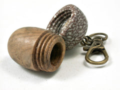 LV-3261 Pollyanna Burl & Betel Nut Acorn Pendant Box, Charm, Pill Holder-SCREW CAP