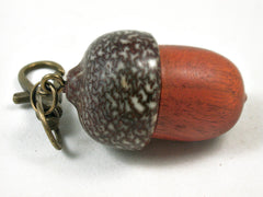 LV-3397  Sappanwood & Betelnut Acorn Pendant Box, Charm, Pill Holder-SCREW CAP