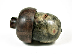 LV-3204 Buckeye Burl & Black Walnut Burl Acorn Pill Box, Jewelry, Engagement Ring Box-SCREW CAP