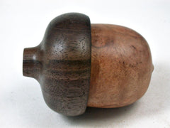LV-3378 Camphor Burl & Walnut Acorn Pill Box, Engagement Ring Box-SCREW CAP