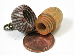 LV-3292  Lignum Sapwood & Betelnut Acorn Pendant Box, Charm, Pill Holder-SCREW CAP