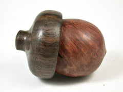 LV-3201 Redwood Burl & Black Walnut Acorn Pill Box, Jewelry, Engagement Ring Box-SCREW CAP
