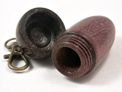 LV-3263 Purpleheart & Black Palm Acorn Pendant Box, Charm, Pill Holder-SCREW CAP