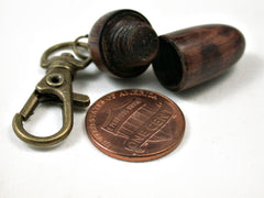 LV-3070 Snakewood & Ironwood Acorn Box, Pill Holder, Compartment Pendant-SCREW CAP