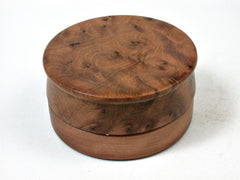 LV-2855 Thuya Burl & Mulga Flat Pill Box, Ring Holder, Jewelry Box-SCREW CAP