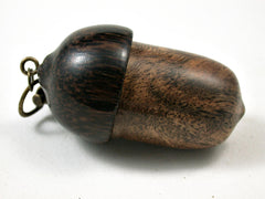 LV-3121 Pollyana Burl & Black Palm Acorn Box, Pill Holder, Compartment Pendant-SCREW CAP