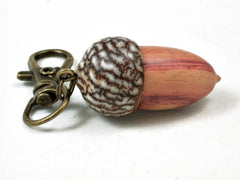 LV-3059 Tulipwood & Betelnut Acorn Box, Pill Holder, Compartment Pendant-SCREW CAP