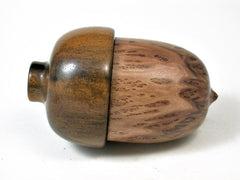 LV-2747 Cleland BlackButt Burl & Greenheart Acorn Jewelry, Ring Box, Pill Box-SCREW CAP